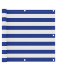 Écran de balcon Blanc et bleu 90x500 cm Tissu Oxford | Mobilier & Déco