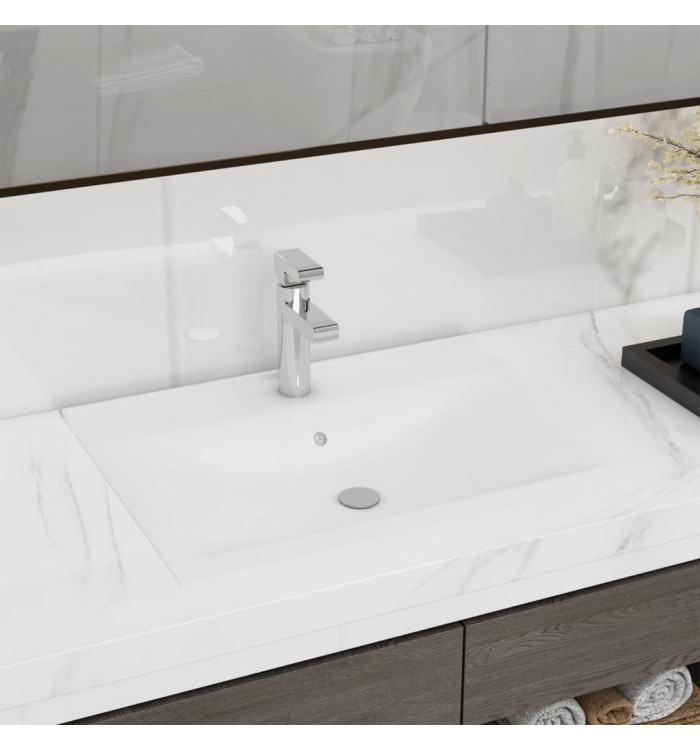 Vasque à poser en céramique Rectangulaire Blanche 60 x 46 cm | Mobilier & Déco