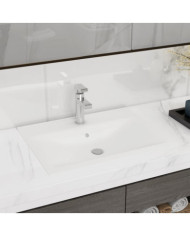 Vasque à poser en céramique Rectangulaire Blanche 60 x 46 cm | Mobilier & Déco