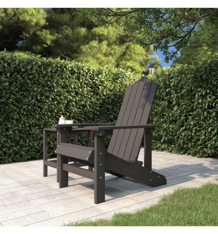 Chaise Adirondack de jardin PEHD anthracite | Mobilier & Déco