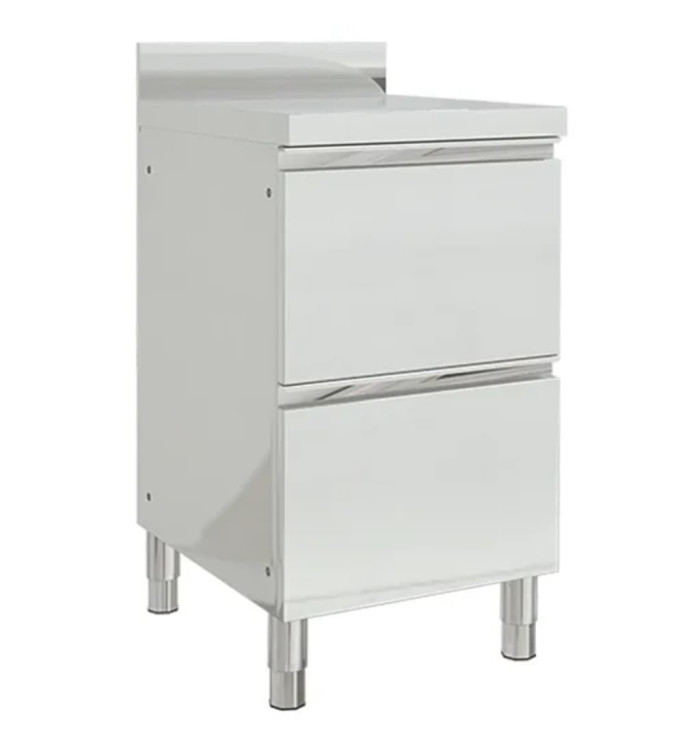 Armoire de cuisine commerciale avec 2 tiroirs Acier inoxydable | Mobilier & Déco