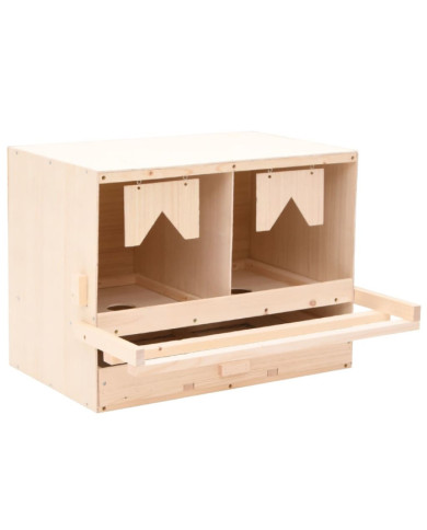 Pondoir 2 compartiments 63x40x45 cm bois de pin massif | Mobilier & Déco