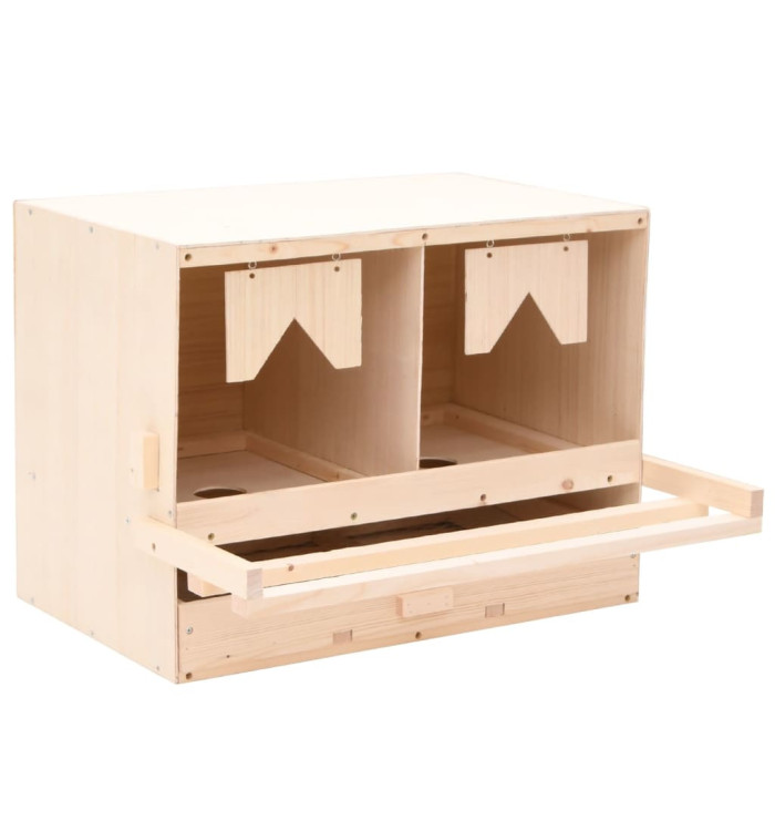 Pondoir 2 compartiments 63x40x45 cm bois de pin massif | Mobilier & Déco