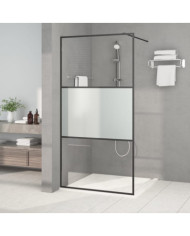 Paroi de douche Noir 100x195 cm Verre ESG demi-dépoli | Mobilier & Déco