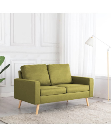 Canapé à 2 places Vert Tissu | Mobilier & Déco