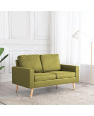 Canapé à 2 places Vert Tissu | Mobilier & Déco