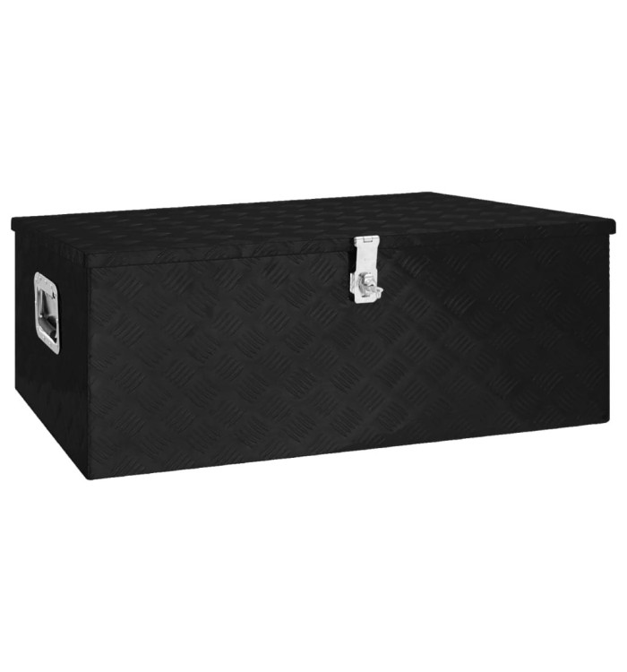Boîte de rangement Noir 100x55x37 cm Aluminium | Mobilier & Déco