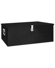 Boîte de rangement Noir 100x55x37 cm Aluminium | Mobilier & Déco