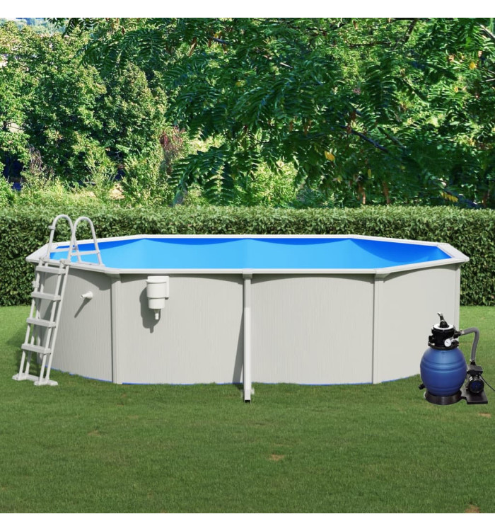 Piscine avec pompe filtrante à sable et échelle 490x360x120 cm | Mobilier & Déco