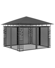 Belvédère avec moustiquaire 3x3x2,73 m Anthracite 180 g/m² | Mobilier & Déco