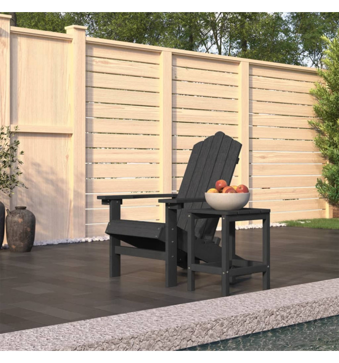 Chaise de jardin Adirondack avec table PEHD Anthracite | Mobilier & Déco
