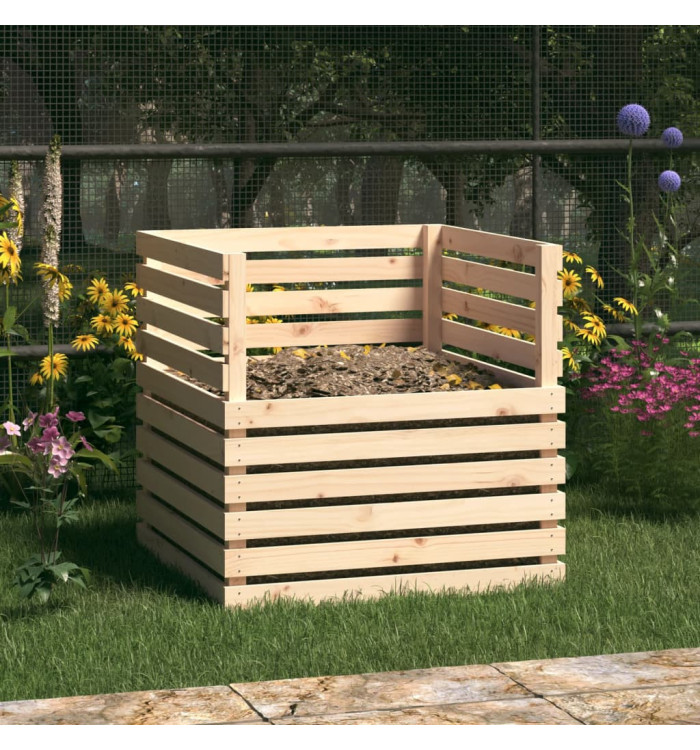 Composteur 80x80x78 cm Bois massif de pin | Mobilier & Déco