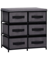 Armoire de rangement à 6 tiroirs 55x29x55 cm Gris Acier | Mobilier & Déco