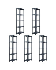 Étagères de rangement 5 pcs Noir 125 kg 60x30x180 cm Plastique | Mobilier & Déco