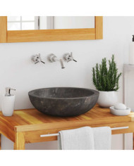 Lavabo Gris Ø40x12 cm Marbre | Mobilier & Déco