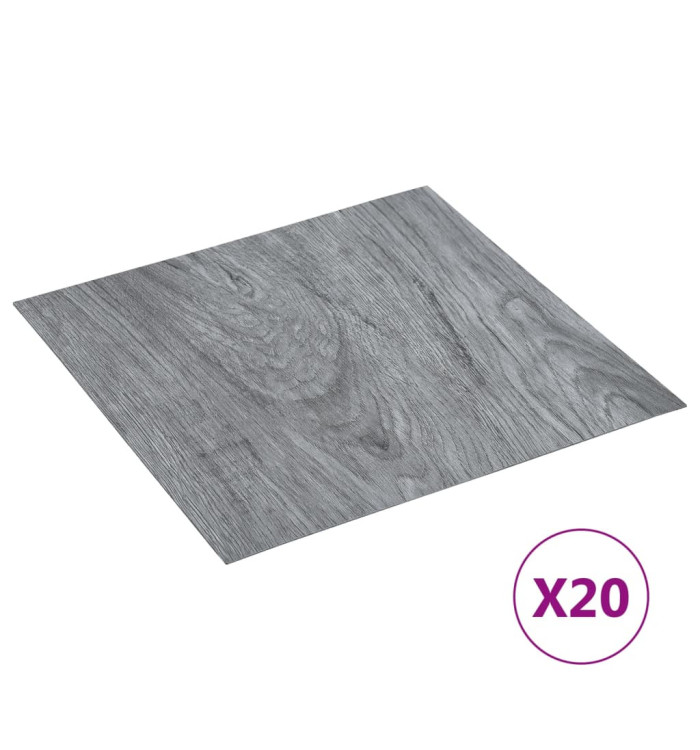 Dalles de plancher autoadhésives 20 pcs PVC 1,86 m² gris clair | Mobilier & Déco