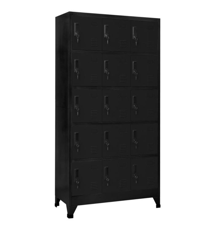 Armoire à casiers Noir 90x40x180 cm Acier | Mobilier & Déco
