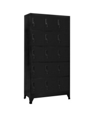 Armoire à casiers Noir 90x40x180 cm Acier | Mobilier & Déco
