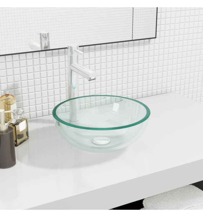 Lavabo Verre trempé 30x12 cm Transparent | Mobilier & Déco