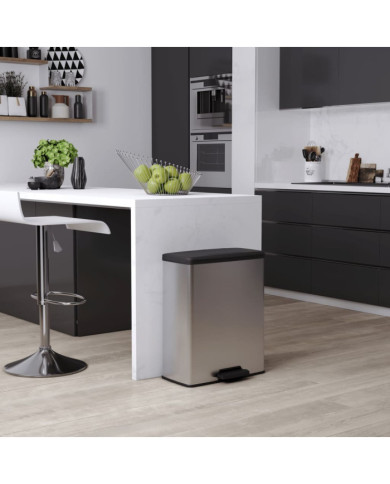 Curver Poubelle à pédale Deco 65 L Argenté | Mobilier & Déco