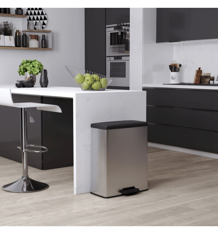 Curver Poubelle à pédale Deco 65 L Argenté | Mobilier & Déco