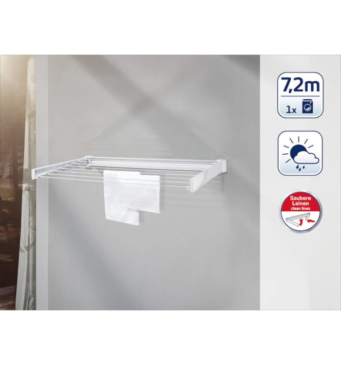 Leifheit Corde à linge murale Telegant 72 Protect" 83305 | Mobilier & Déco