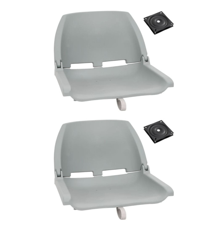 Ensemble de sièges de bateau pliables lot de 4 gris | Mobilier & Déco