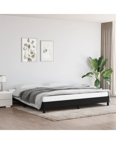 Cadre de lit sans matelas noir 200x200 cm tissu | Mobilier & Déco