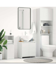 Armoire de salle de bain Blanc brillant Bois d'ingénierie | Mobilier & Déco