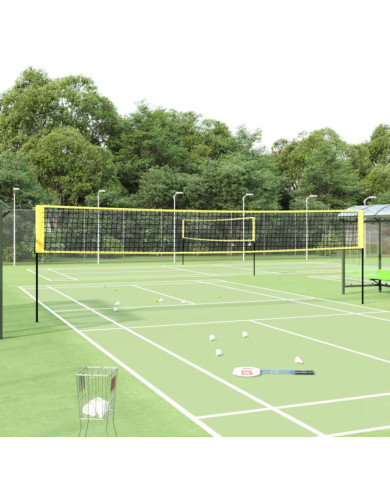 Filet de badminton jaune et noir 600x155 cm tissu PE | Mobilier & Déco