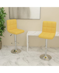 Tabourets de bar lot de 2 jaune moutarde tissu | Mobilier & Déco