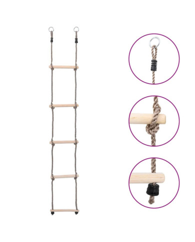 Échelle à 5 échelons 210 cm Bois de pin massif | Mobilier & Déco