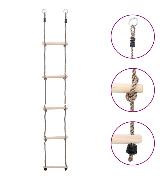 Échelle à 5 échelons 210 cm Bois de pin massif | Mobilier & Déco