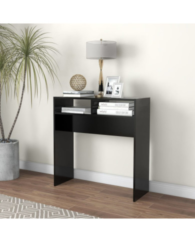 Table console noir 78x30x80 cm bois d'ingénierie | Mobilier & Déco
