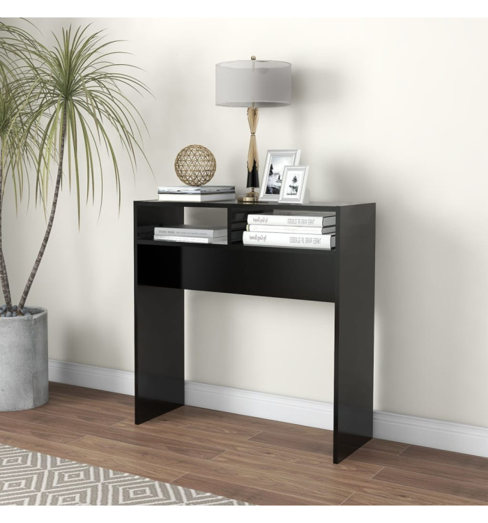 Table console noir 78x30x80 cm bois d'ingénierie | Mobilier & Déco