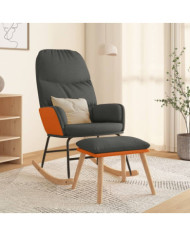 Chaise à bascule avec repose-pied Gris foncé Tissu | Mobilier & Déco