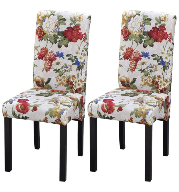 Chaises à manger lot de 2 multicolore tissu | Mobilier & Déco