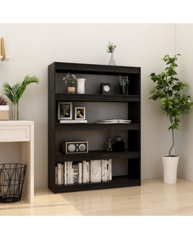 Bibliothèque/Séparateur de pièce Noir 100x30x135,5cm Pin massif | Mobilier & Déco
