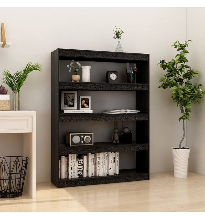Bibliothèque/Séparateur de pièce Noir 100x30x135,5cm Pin massif | Mobilier & Déco