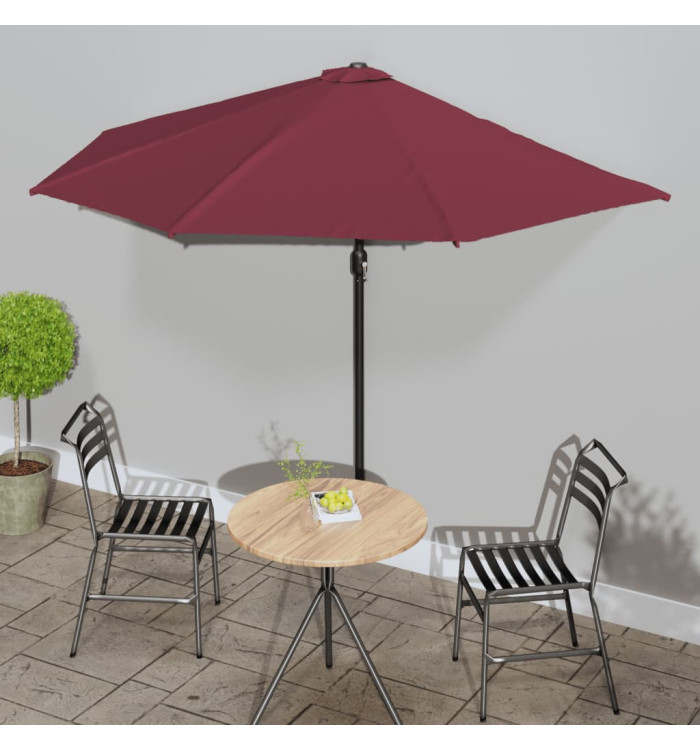 Parasol de balcon mât en aluminium Bordeaux 300x155x223 cm Demi | Mobilier & Déco