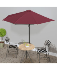 Parasol de balcon mât en aluminium Bordeaux 300x155x223 cm Demi | Mobilier & Déco