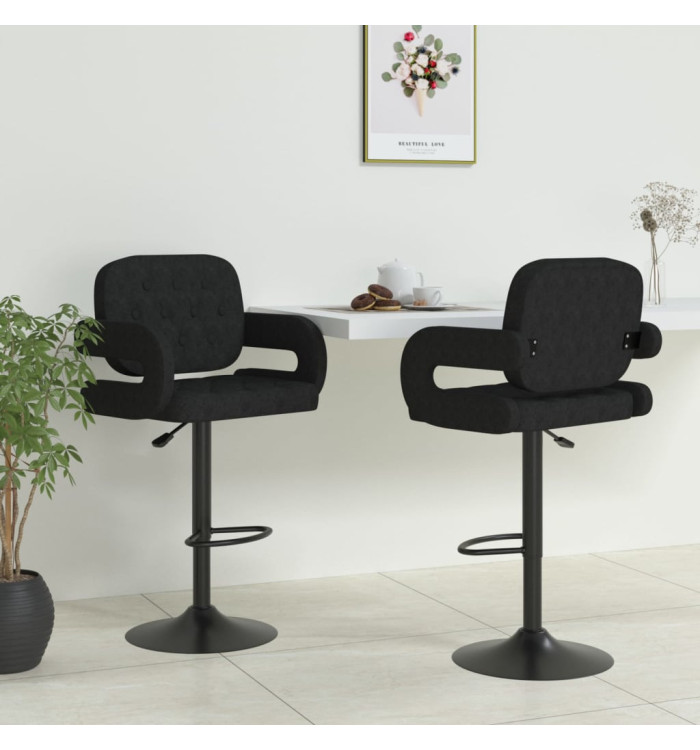 Tabourets de bar lot de 2 noir tissu | Mobilier & Déco