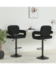 Tabourets de bar lot de 2 noir tissu | Mobilier & Déco