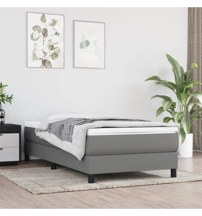 Matelas de lit à ressorts ensachés Gris foncé 100x200x20 cm | Mobilier & Déco