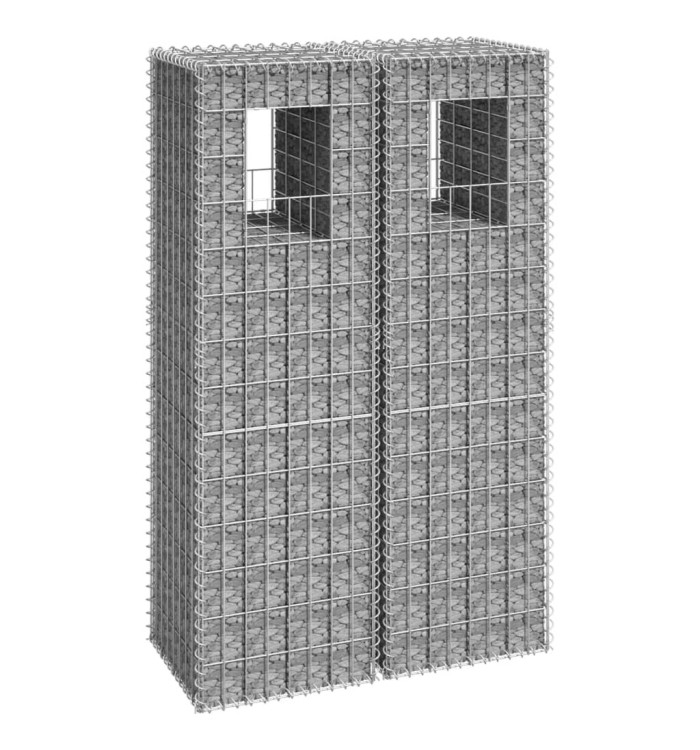 Poteaux à panier de gabion 2 pcs 40x40x140 cm Fer | Mobilier & Déco