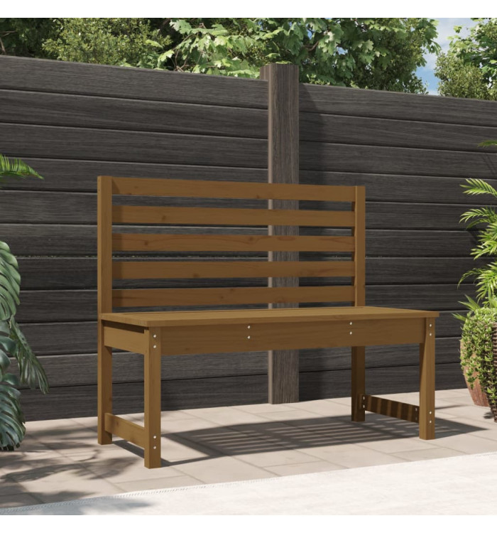 Banc de jardin marron miel 109 cm bois de pin massif | Mobilier & Déco