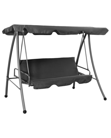 Balancelle de jardin avec auvent Anthracite 192x118x175cm Acier | Mobilier & Déco