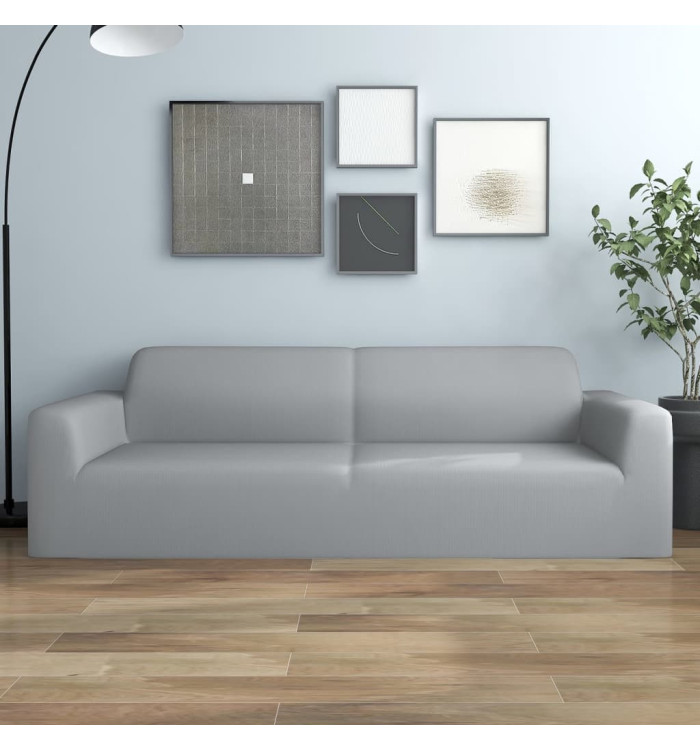 Housse extensible de canapé 2 places Gris Jersey de polyester | Mobilier & Déco