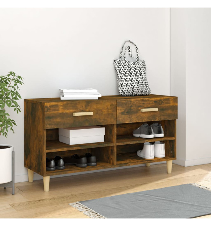 Meuble à chaussures Chêne fumé 102x35x55 cm Bois d'ingénierie | Mobilier & Déco