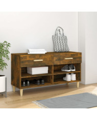 Meuble à chaussures Chêne fumé 102x35x55 cm Bois d'ingénierie | Mobilier & Déco